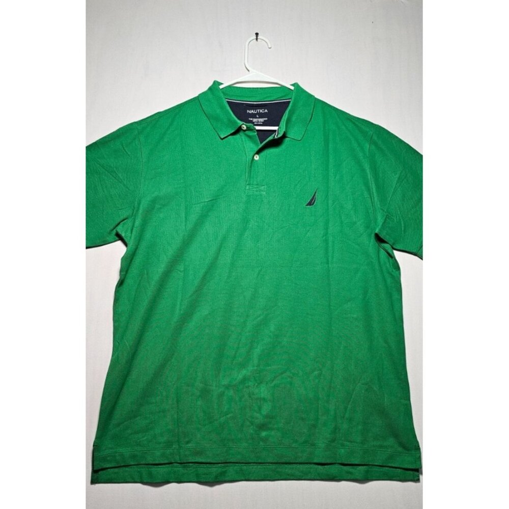 Nautica Polo Shirt Men’s Large Green Deck Short Sleeve Casual New Without Tag